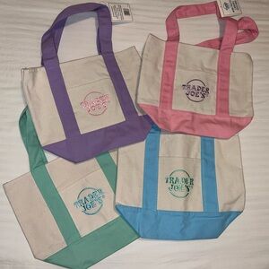 Limited edition Trader Joe’s Pastel Canvas Tote Bag Set
